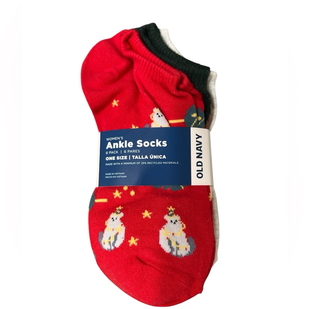 6-pack Women’s Holiday No- Show Socks